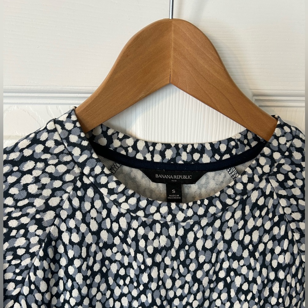 Banana republic Baby French Terry Elbow-Sleeve Sweatshirt, navy spotted